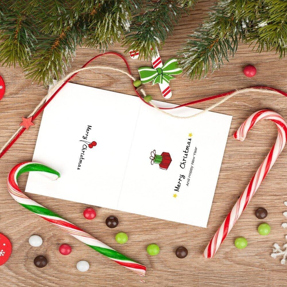 36 Merry Christmas Greeting Cards with Envelopes Stickers 10x12cm KUUQA