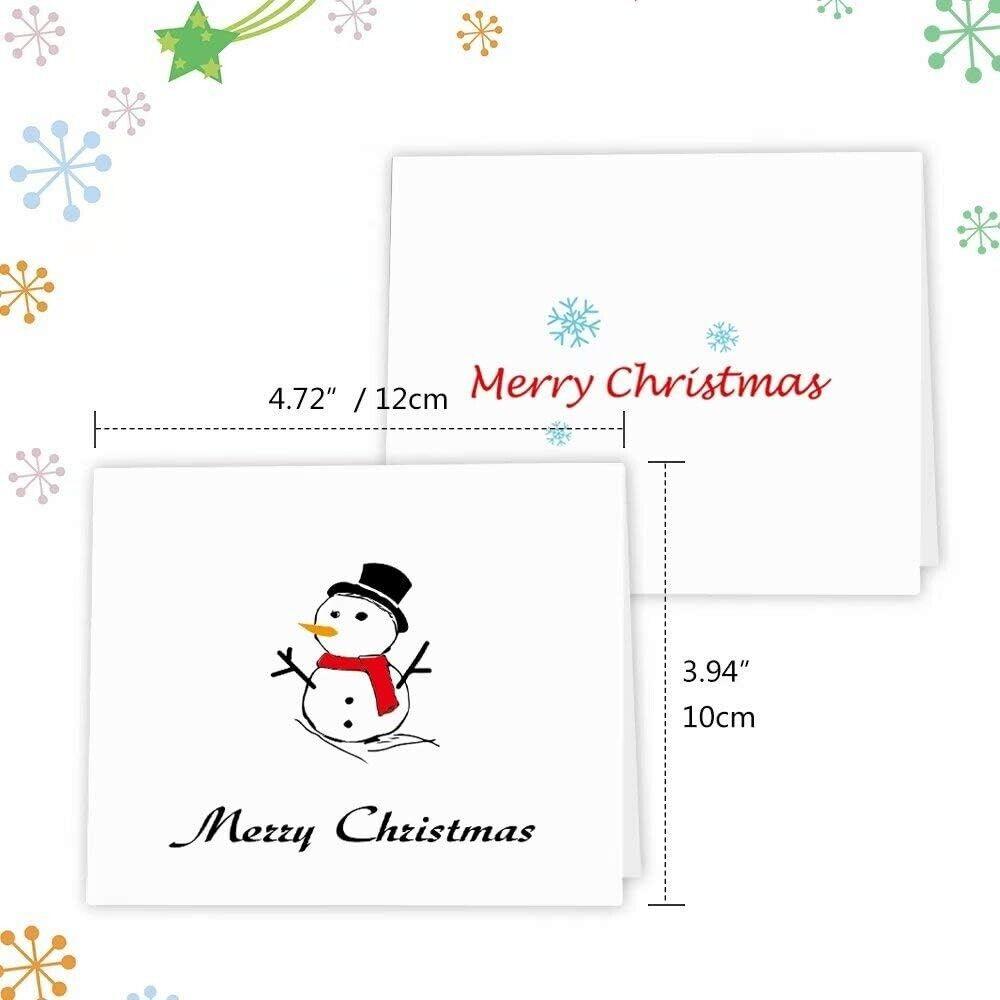 36 Merry Christmas Greeting Cards with Envelopes Stickers 10x12cm KUUQA
