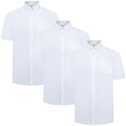M&S Mens Cotton Oxford Shirt Short Sleeve Button Down Regular Fit - QHA UK