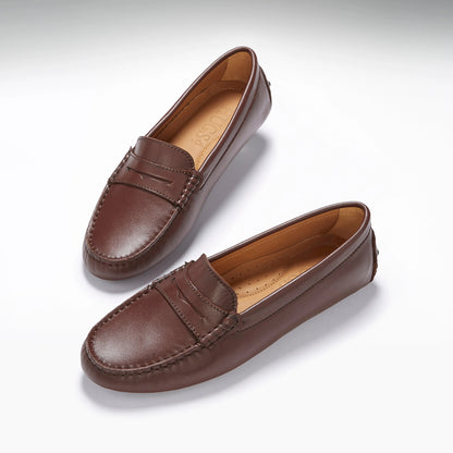 Hugs & Co Womens Brown Leather Penny Driving Loafers EU 36-42 product image 7