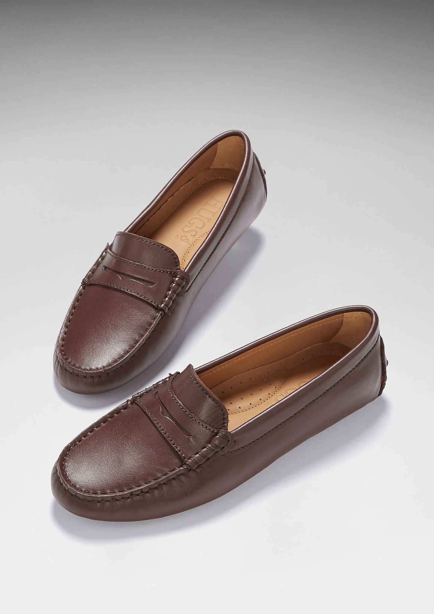 Hugs & Co Womens Brown Leather Penny Driving Loafers EU 36-42 product image 3