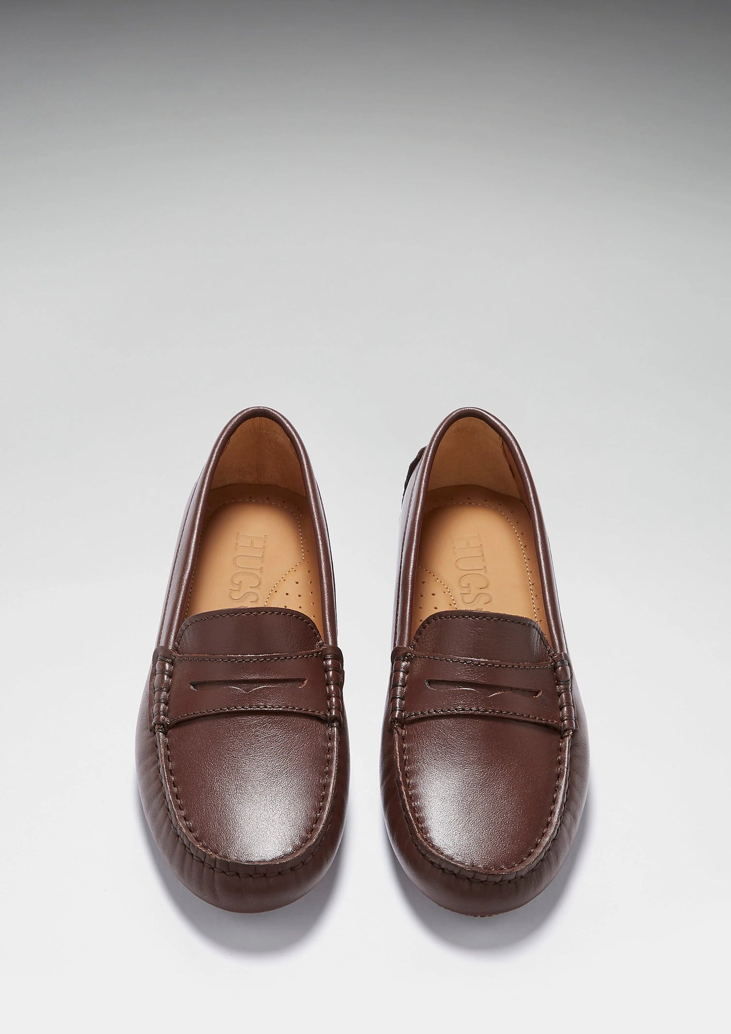 Hugs & Co Womens Brown Leather Penny Driving Loafers EU 36-42 product image 2