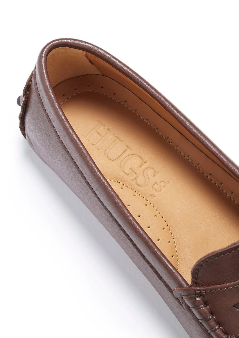 Hugs & Co Womens Brown Leather Penny Driving Loafers EU 36-42 product image 5