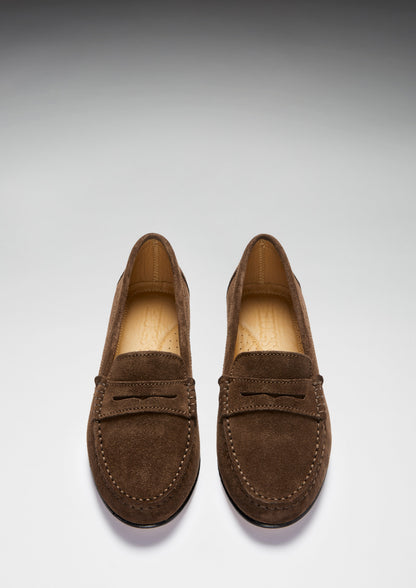 Loafers Leather Sole, brown suede - QHA UK