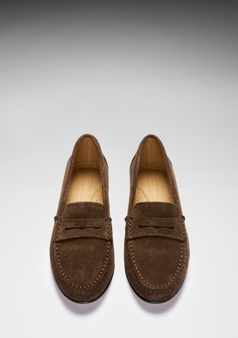 Loafers Leather Sole, brown suede - QHA UK