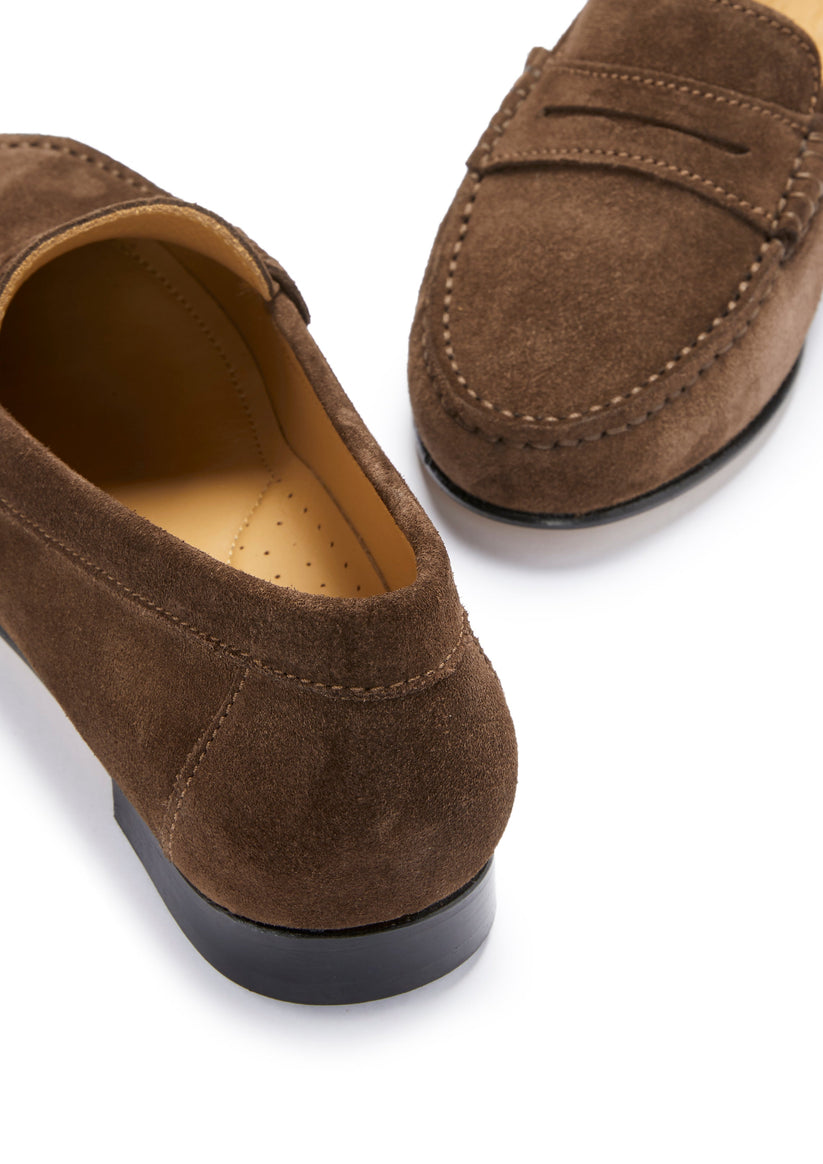 Loafers Leather Sole, brown suede - QHA UK