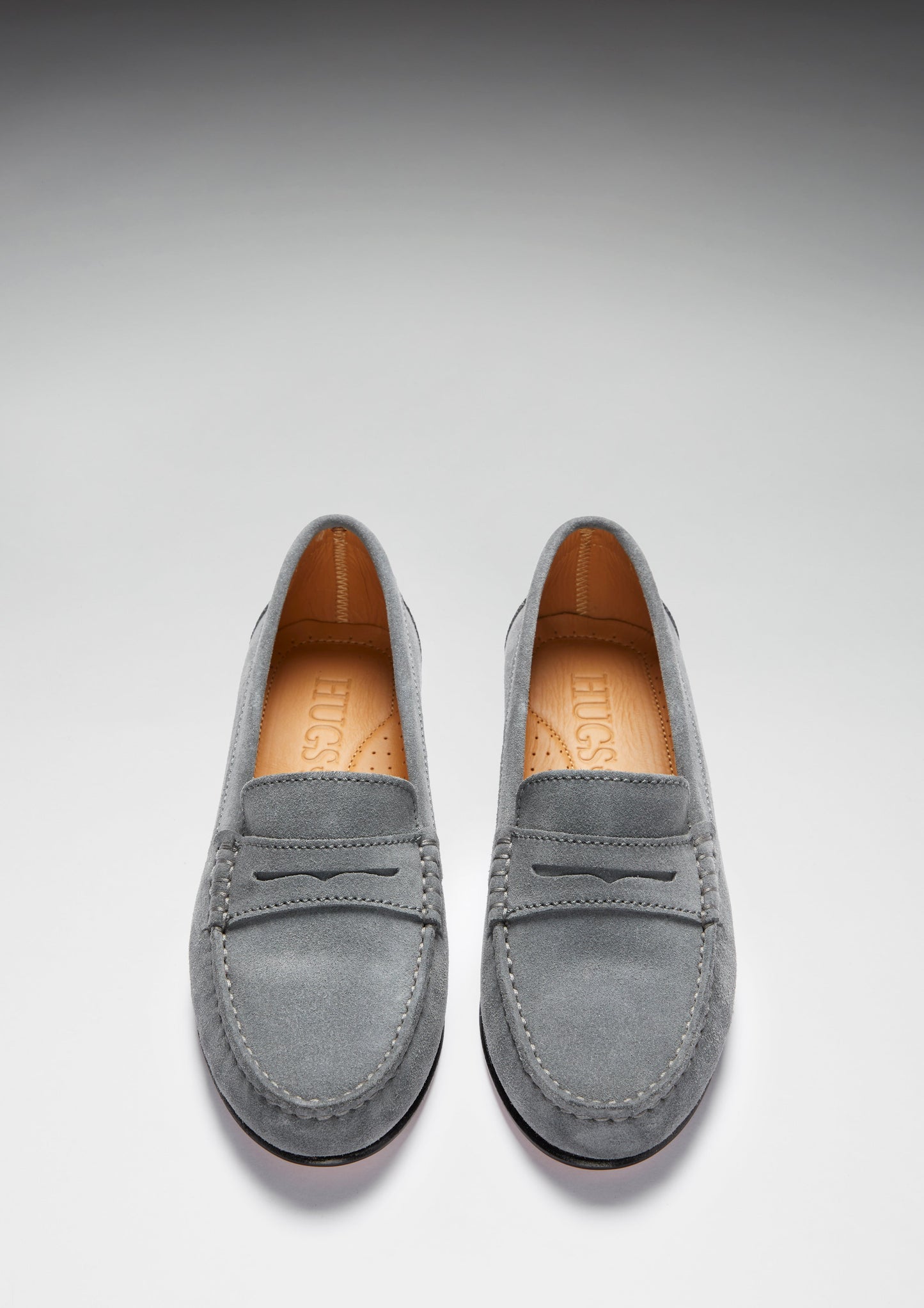 Loafers Leather Sole, slate grey suede - QHA UK