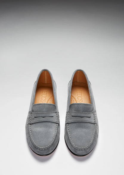 Loafers Leather Sole, slate grey suede - QHA UK