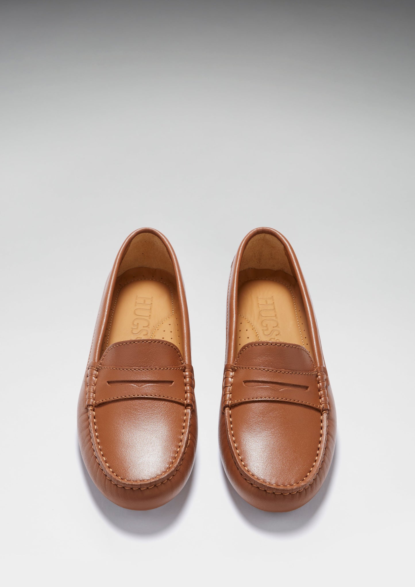 Women's Penny Driving Loafers, tan leather - QHA UK