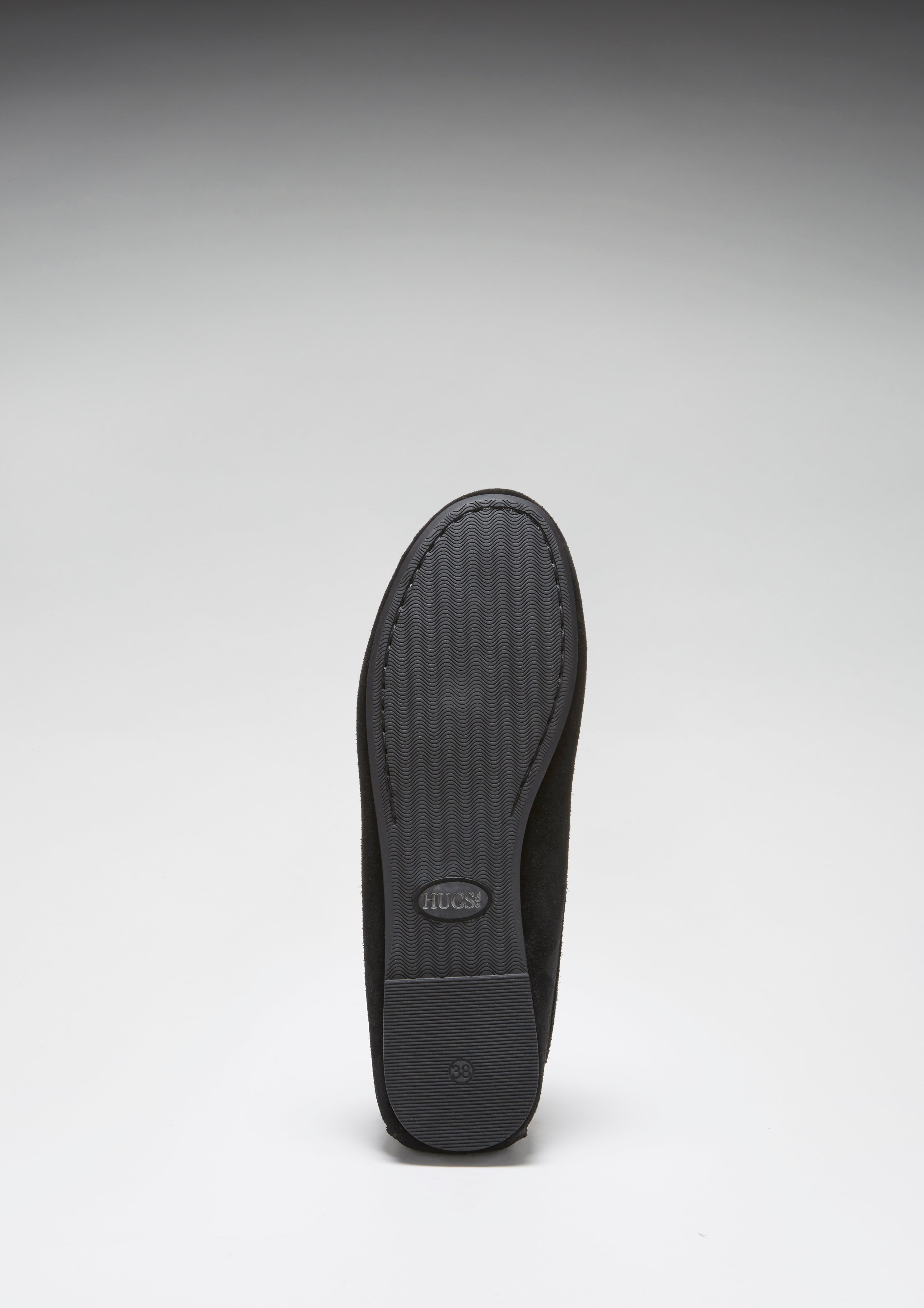 Women's Tasselled Driving Loafers Full Rubber Sole, black suede