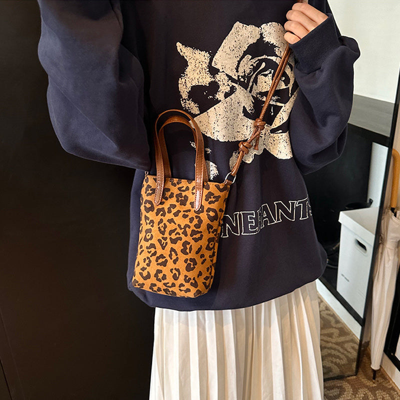 Women's Crossbody Bag, Retro Leopard Print Shoulder Bag