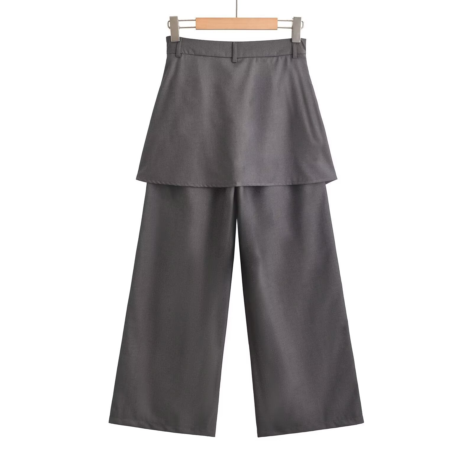 Women's Fake Two-pieces Lace-up Wide-leg Pants