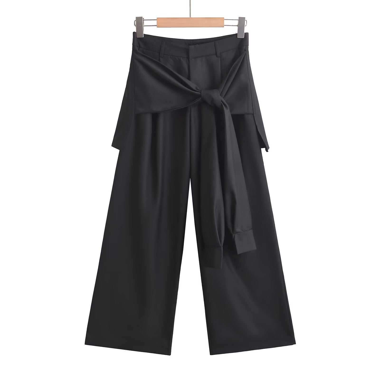 Women's Fake Two-pieces Lace-up Wide-leg Pants