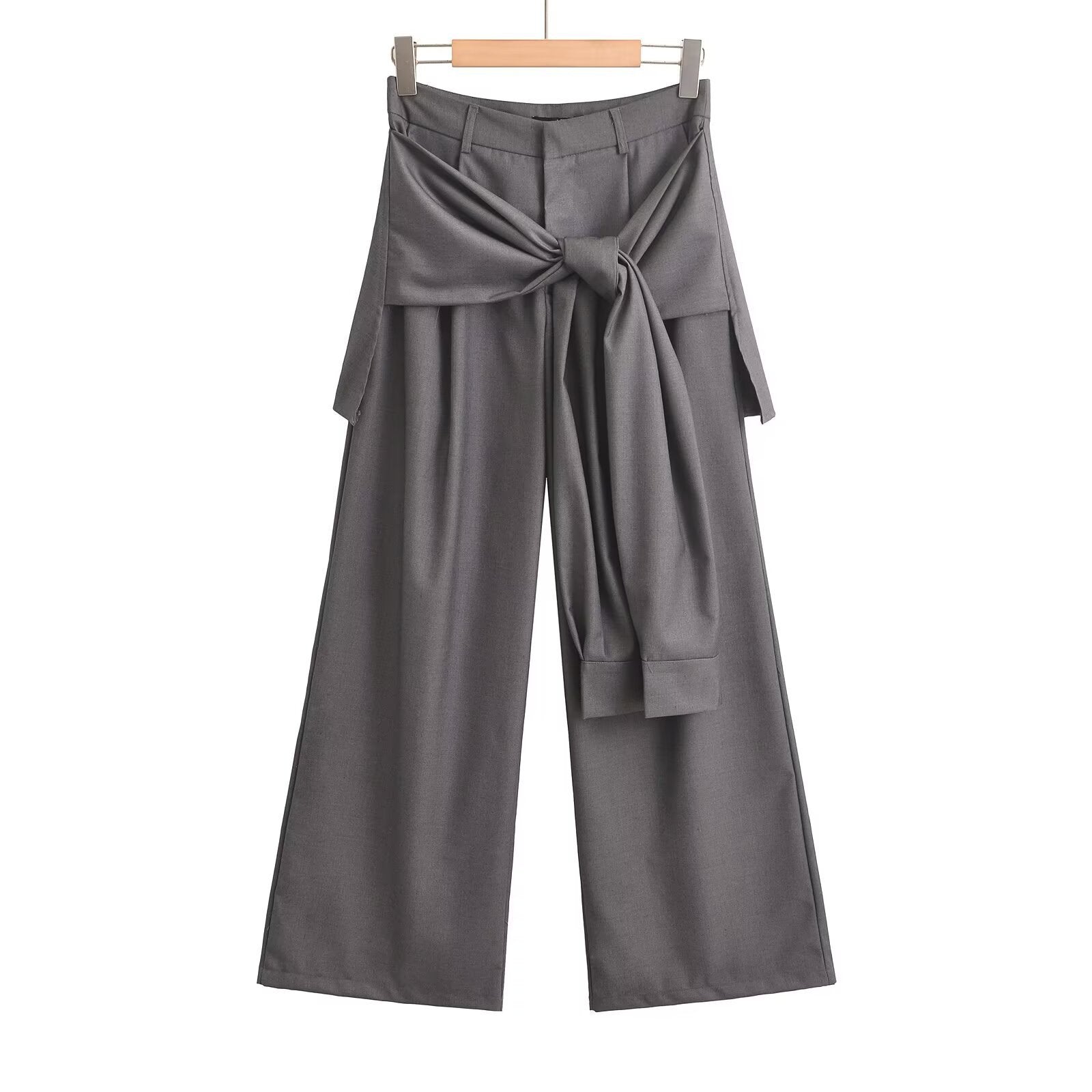 Women's Fake Two-pieces Lace-up Wide-leg Pants