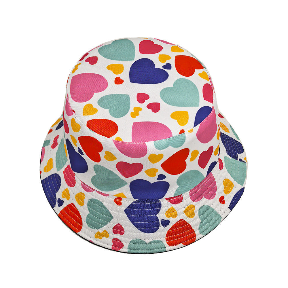 Women's Love Pattern Bucket Hat, Valentine's Day Gift