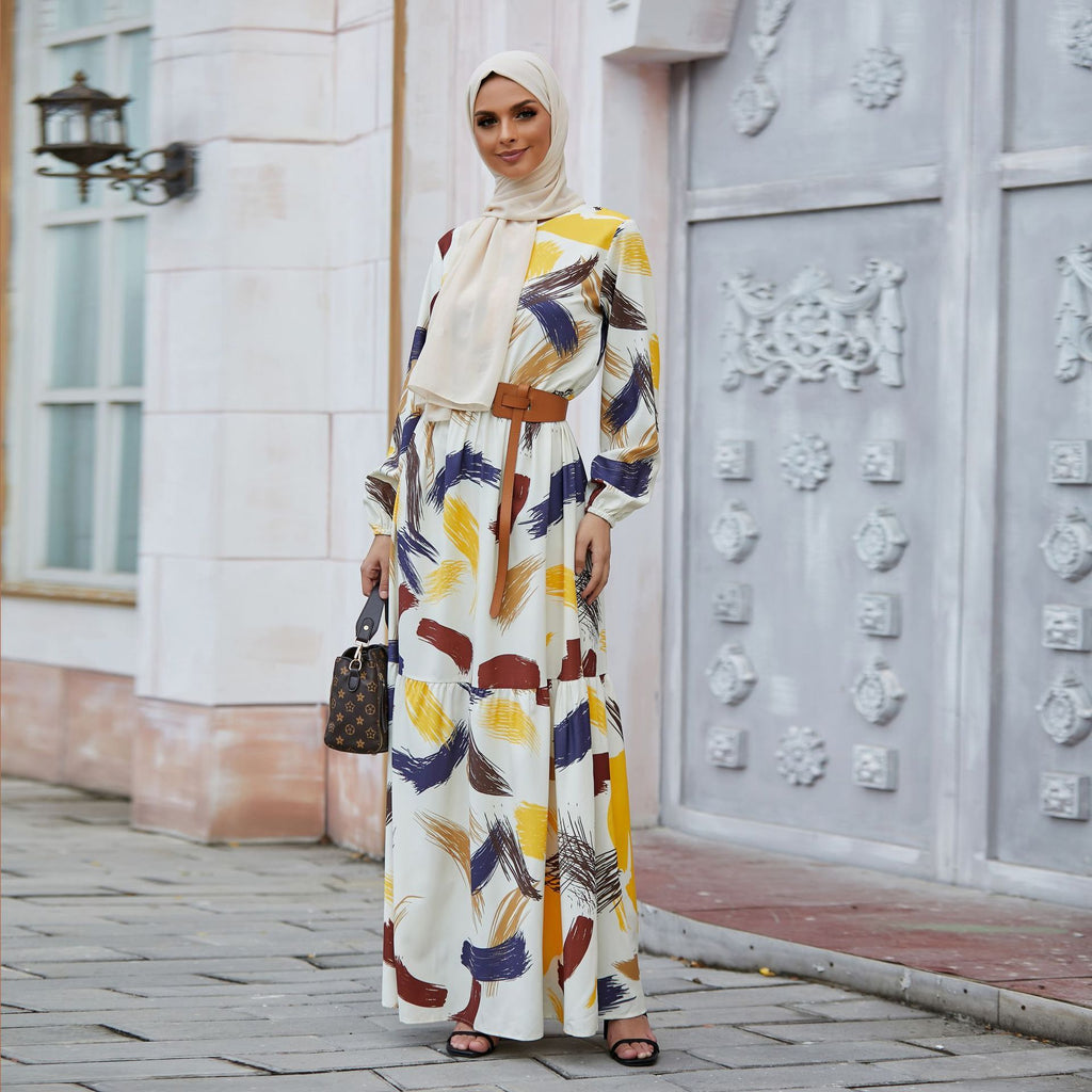 Women's Printed Abaya Dress