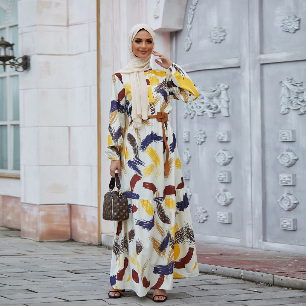 Women's Printed Abaya Dress