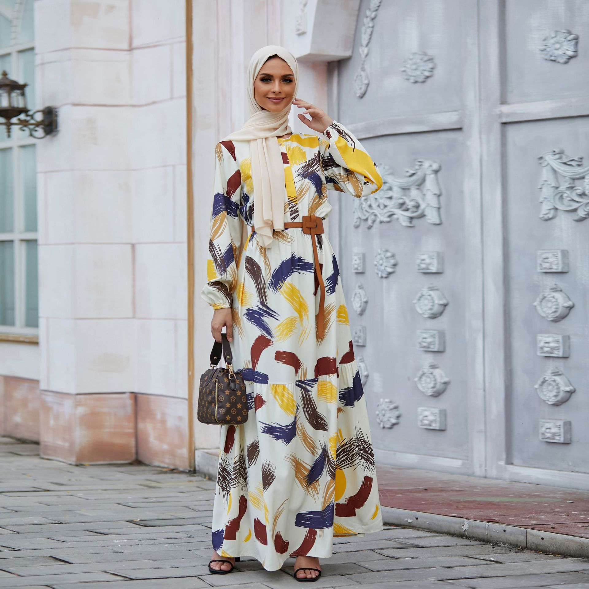 Women's Printed Abaya Dress