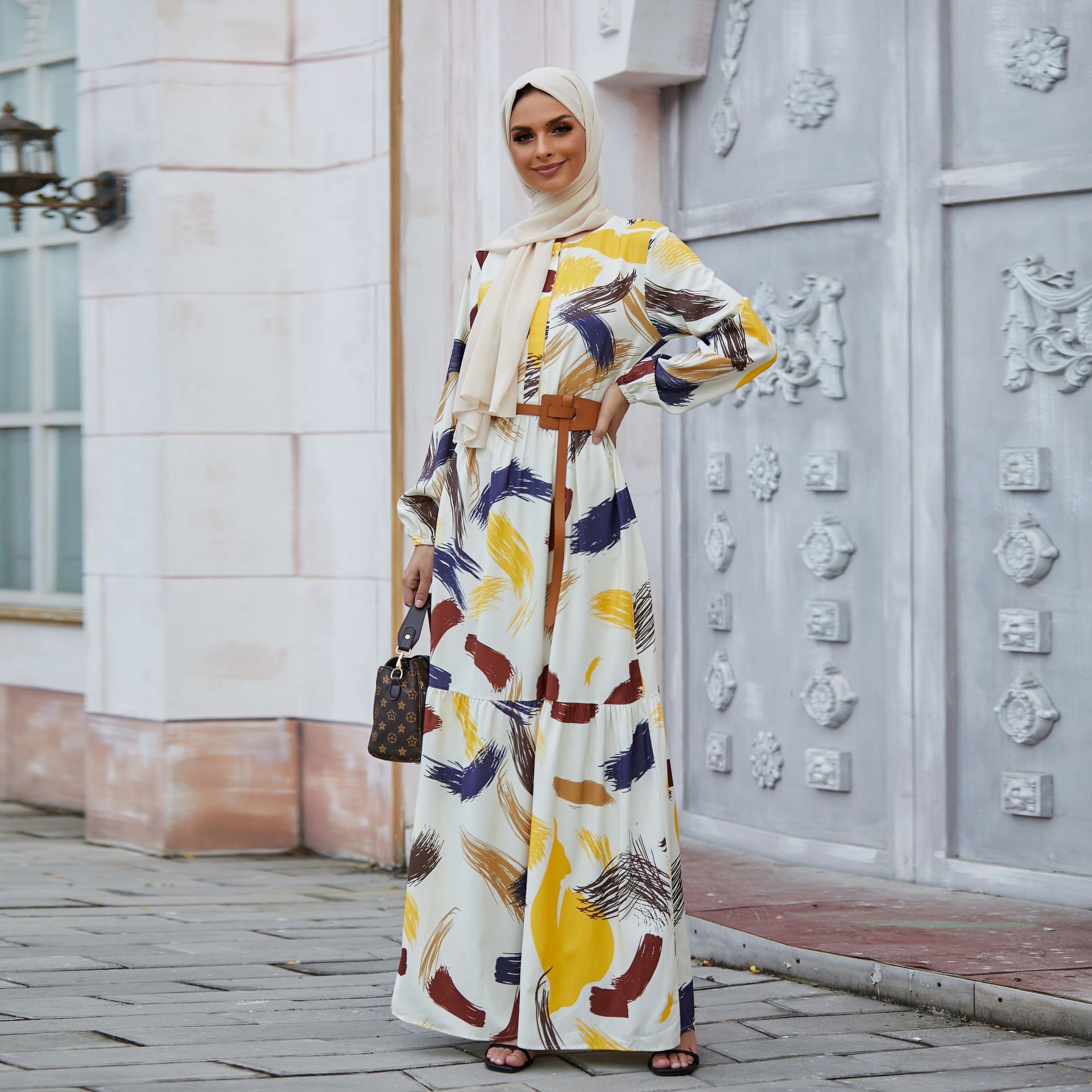 Women's Printed Abaya Dress