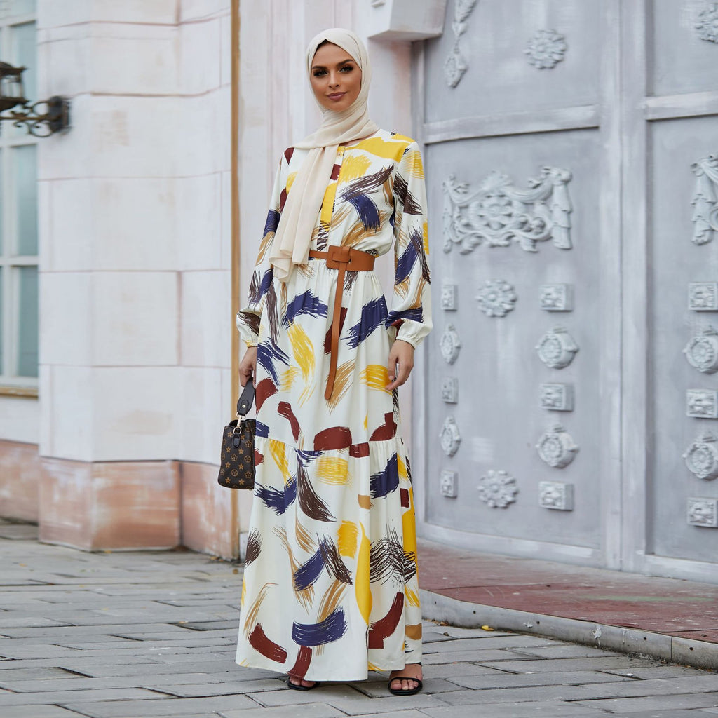 Women's Printed Abaya Dress