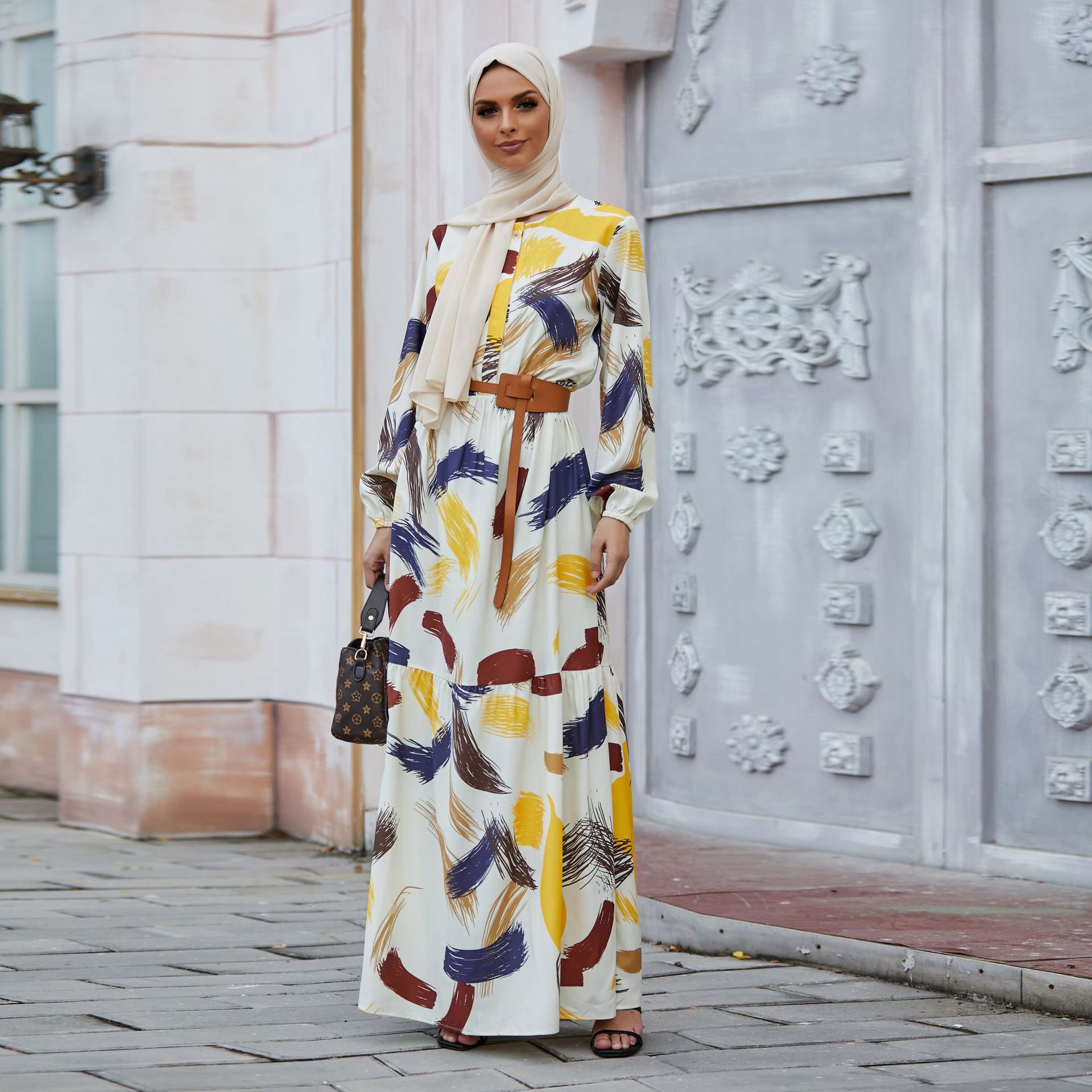 Women's Printed Abaya Dress