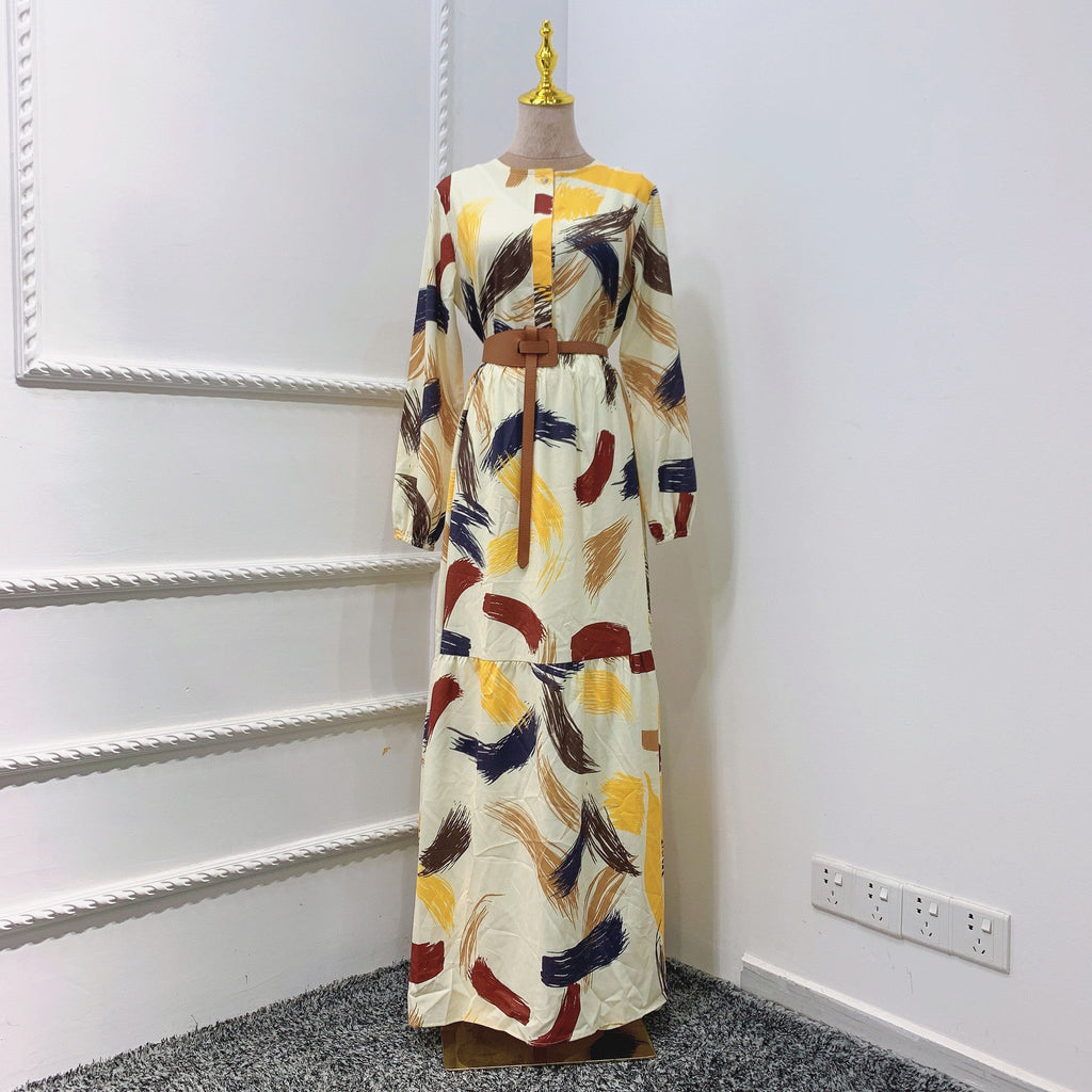 Women's Printed Abaya Dress