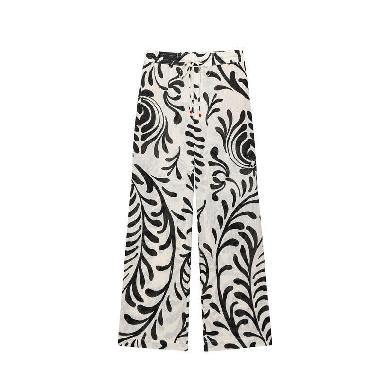 Women's Printed Kimono Coat and Pants