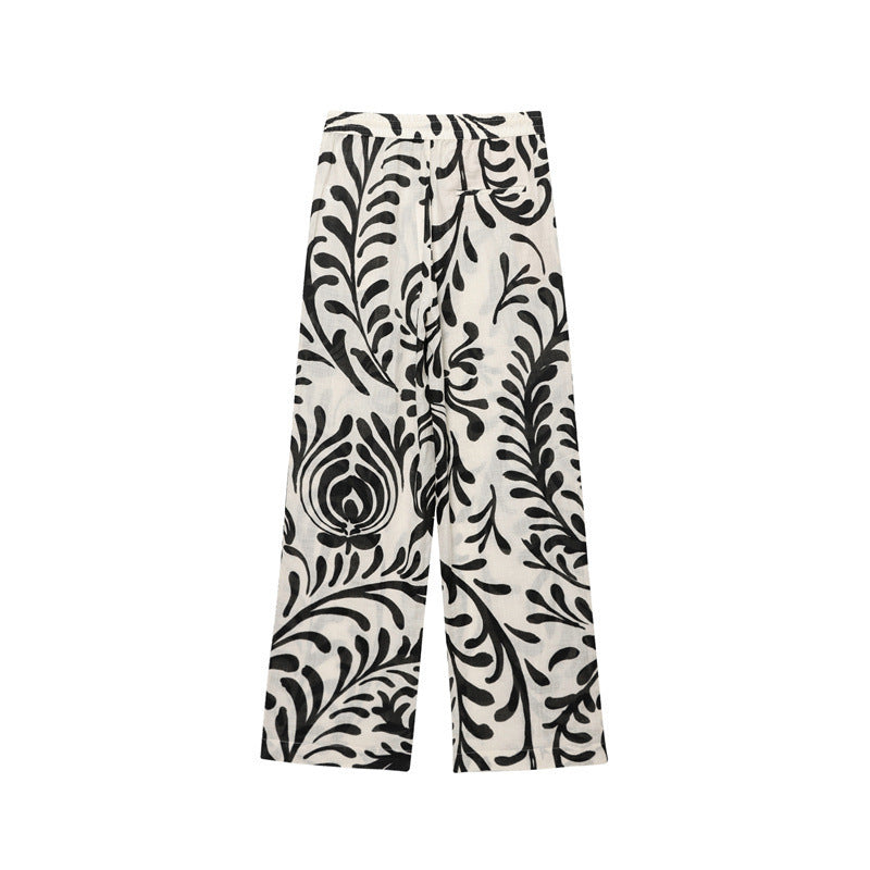 Women's Printed Kimono Coat and Pants