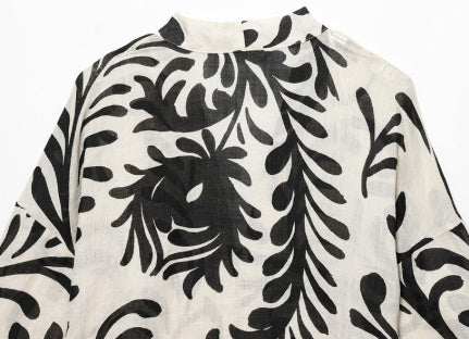 Women's Printed Kimono Coat and Pants