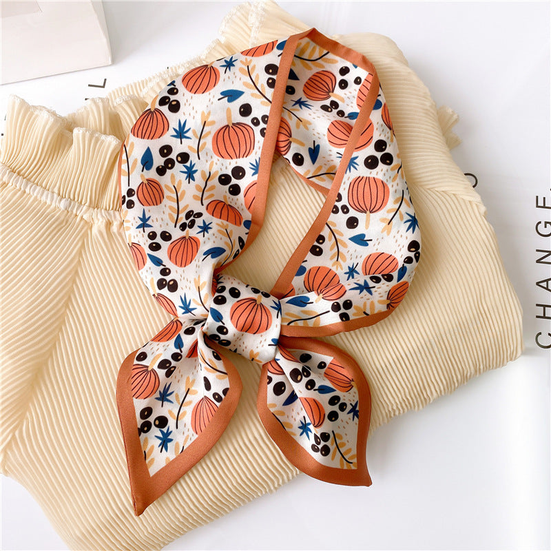 Women’s Printed Summer Scarf, Decorative Skinny Scarf