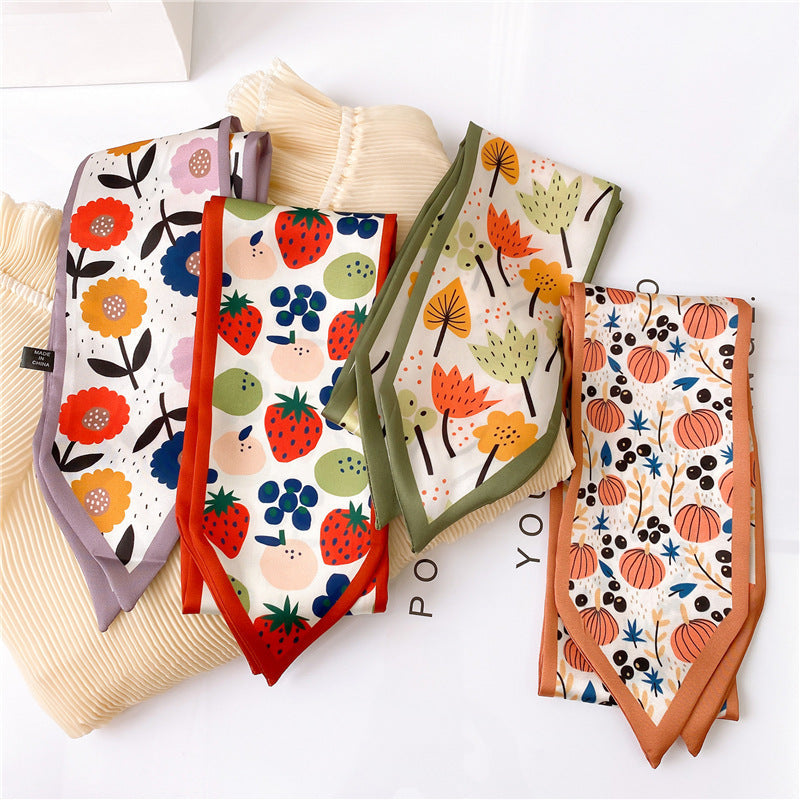 Women’s Printed Summer Scarf, Decorative Skinny Scarf
