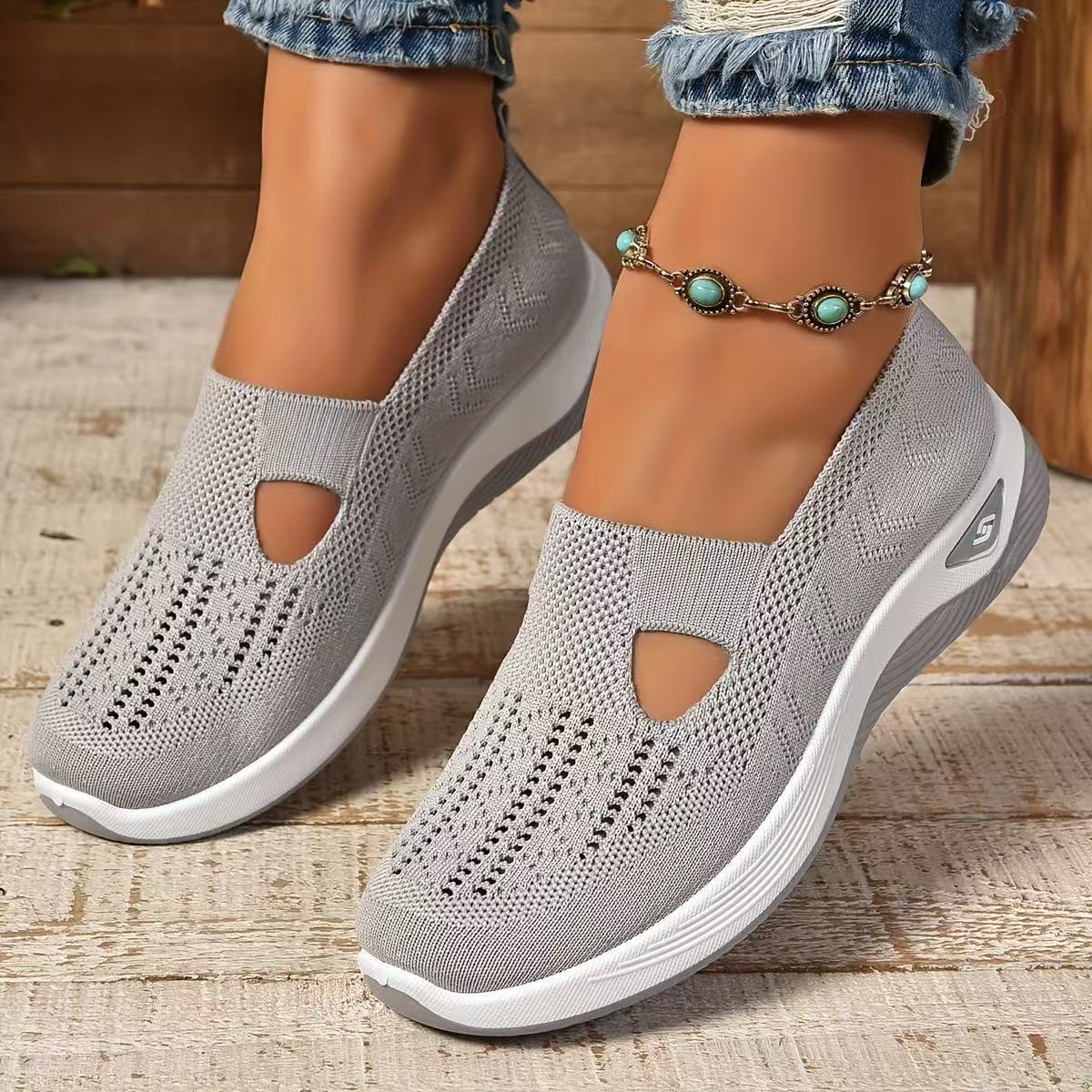Women's Walking Shoes, Soft Bottom Casual Mesh Shoes