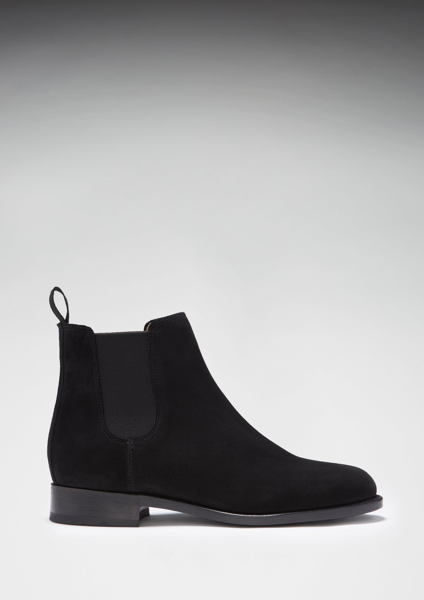 Women's Black Suede Chelsea Boots, Welted Leather Sole - QHA UK
