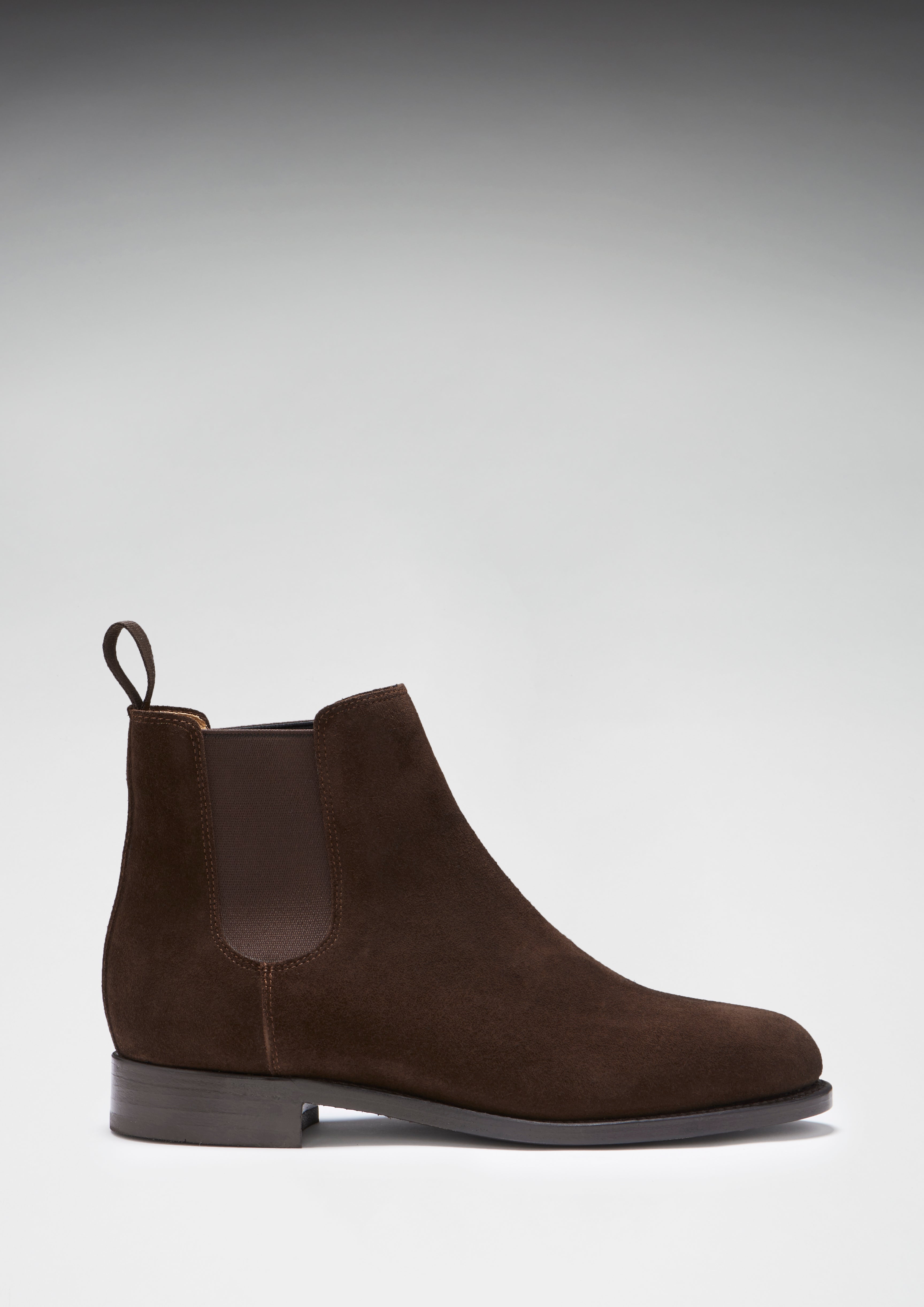 Women's Brown Suede Chelsea Boots, Welted Leather Sole