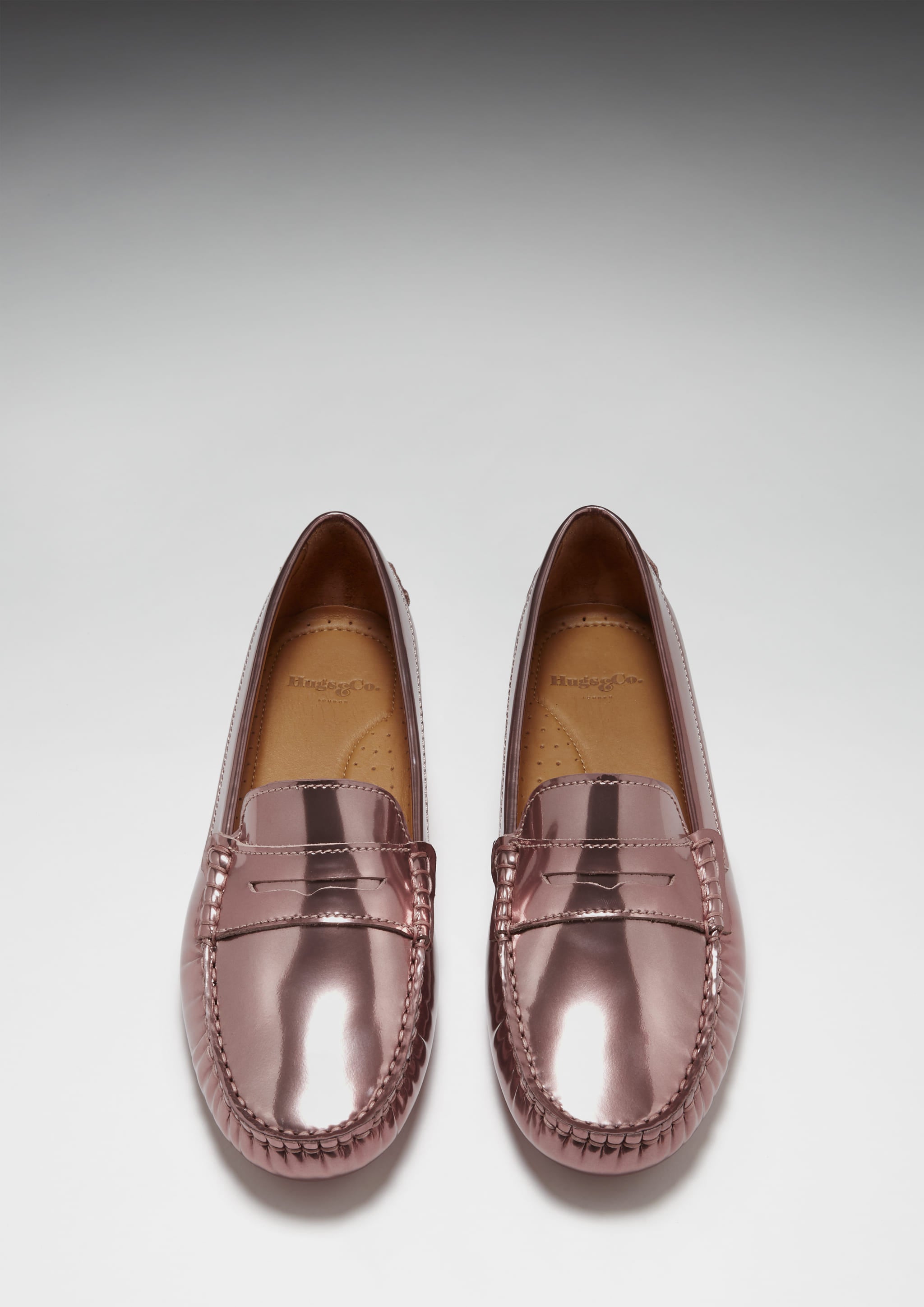 Women's Penny Driving Loafers, rose gold patent leather