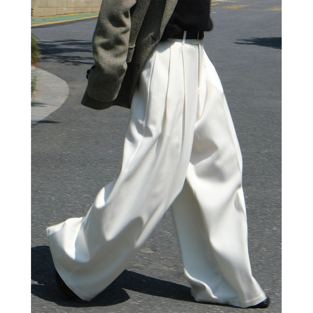 Women'sCasual Style Three-dimensional Pleated Suit Pants