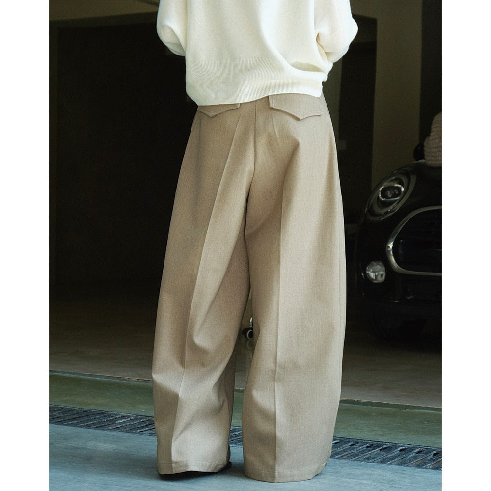 Women'sCasual Style Three-dimensional Pleated Suit Pants