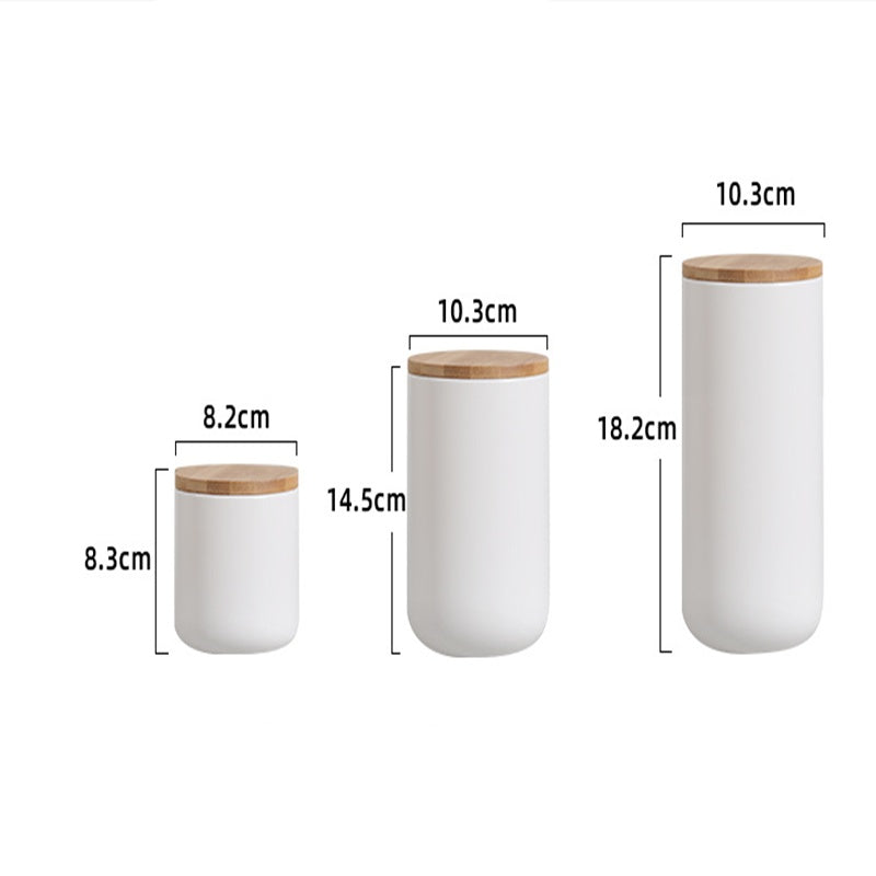 Wooden Lid Sealed Ceramic Storage Jar, Kitchen Accessories