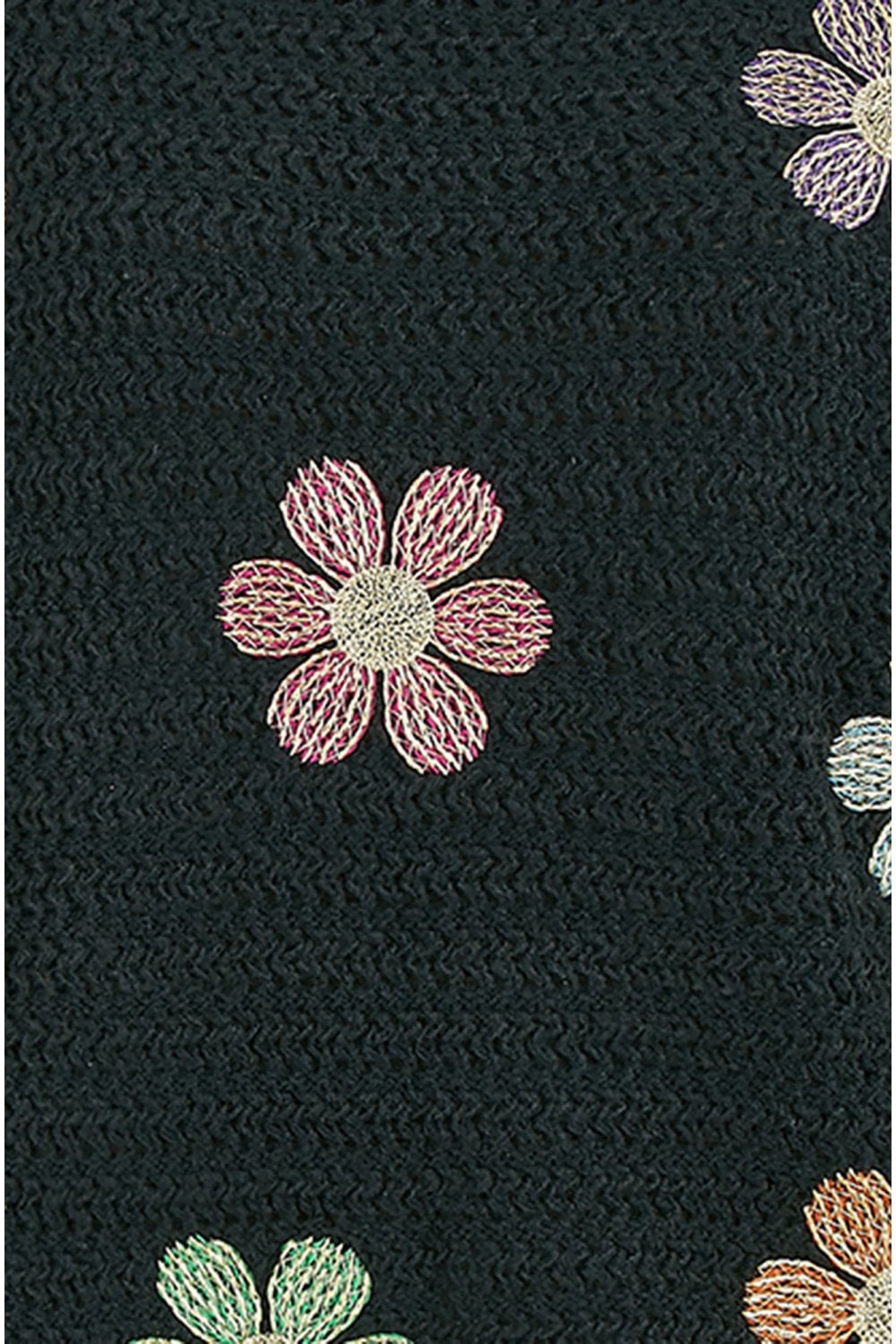 Yumi Black Crochet Flower Jumper