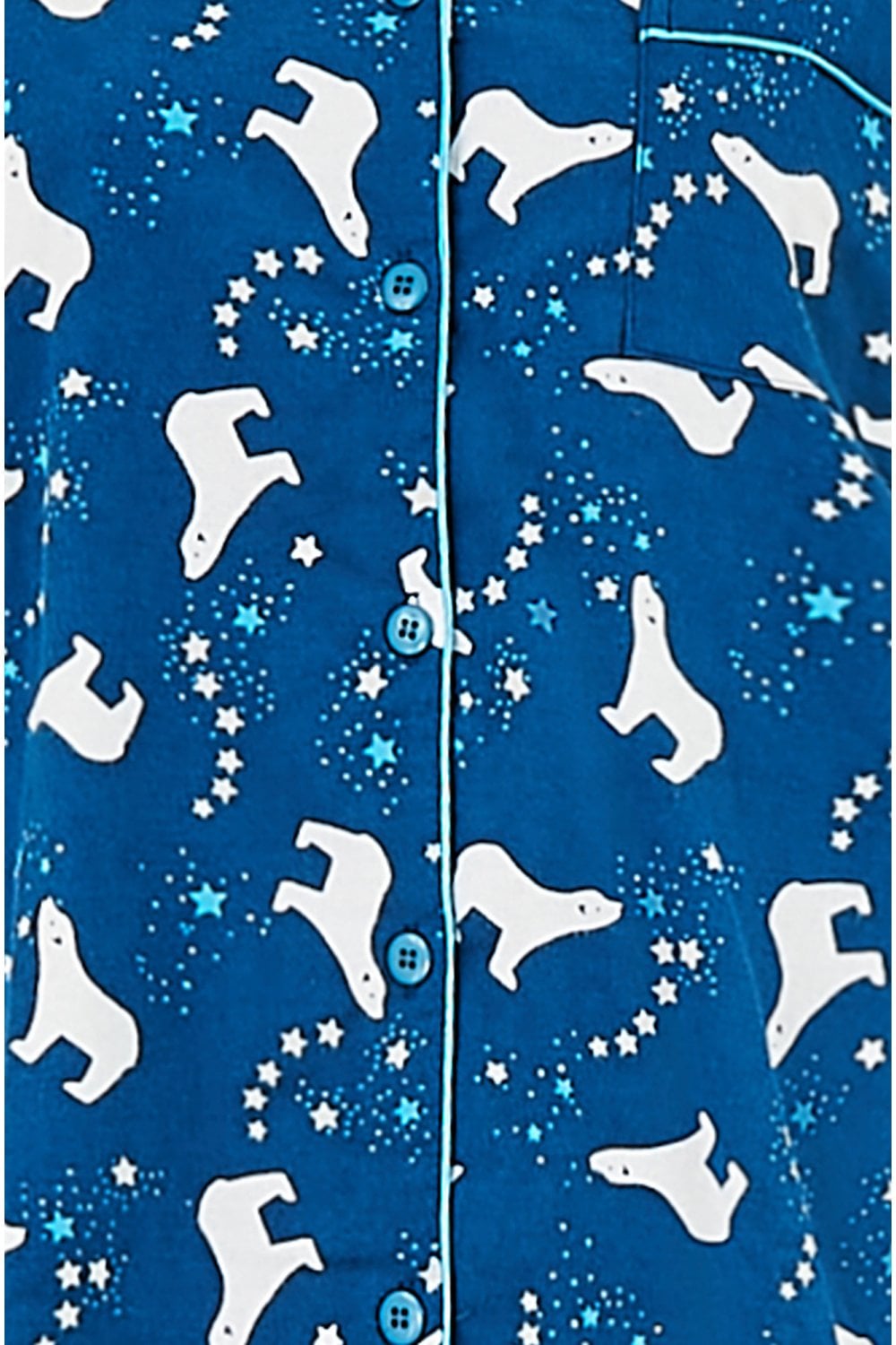 Yumi Navy Polar Bear Brushed Cotton Pyjamas