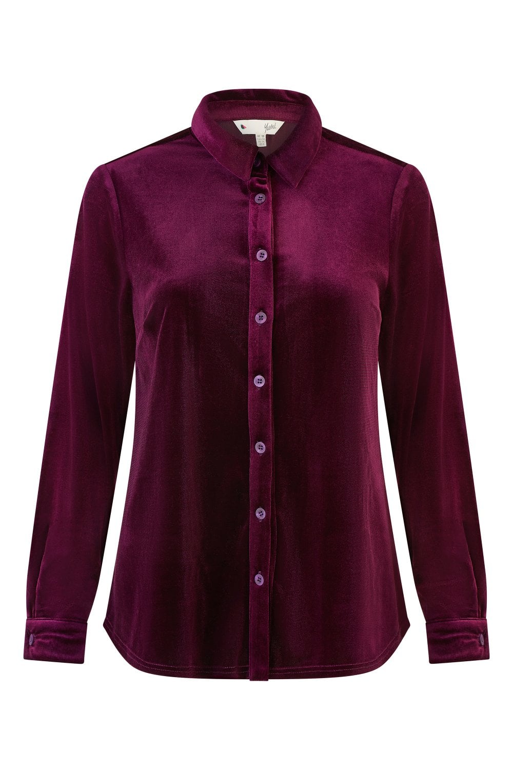 Yumi Plum Velvet Relaxed Fit Shirt